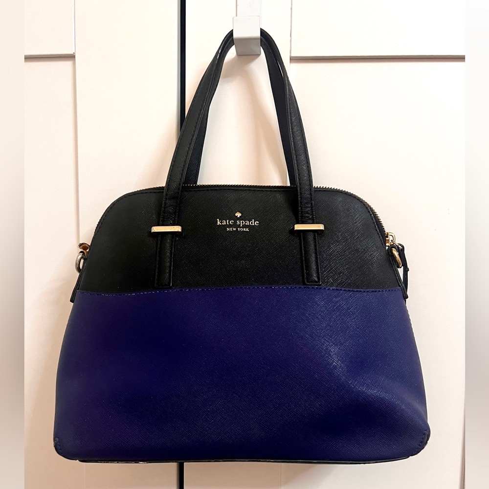 Kate Spade Black and Blue Cedar Street Satchel